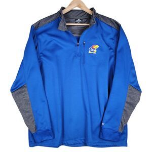 Kansas Jayhawks Sweatshirt Men's XXL 1/4 Zip Pullover Colosseum NCAA College